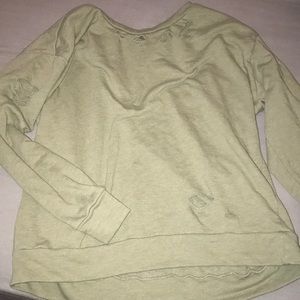 Army green oversized crew neck